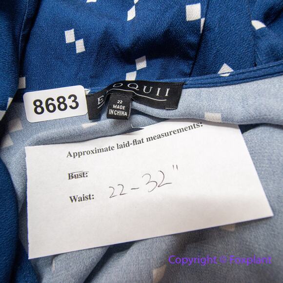 Eloquii blue romper white geometric print, women plus size 22 - Picture 12 of 14